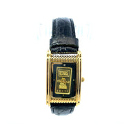 Swiss 999.9 Gold Ingot Watch with Genuine Leather Belt