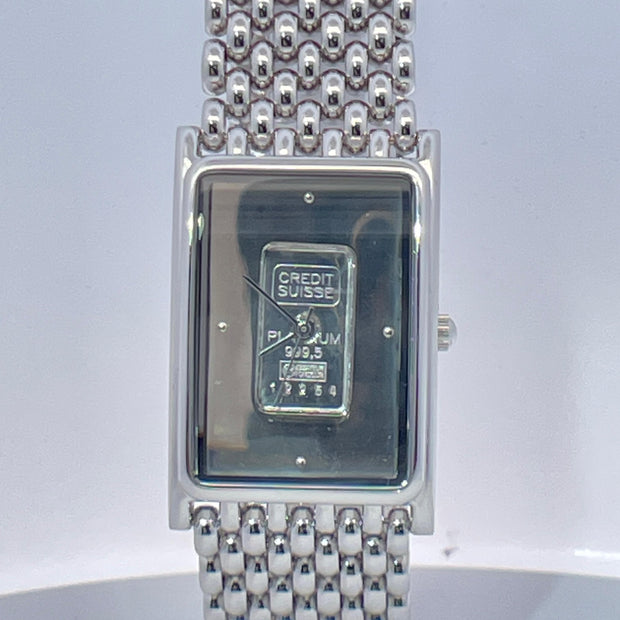 Swiss Credit Suisse 1g 999.5 Purity Platinum Ingot Classic Watch
