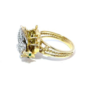 Exquisite Diamond-Set Bee Cocktail Ring in 18k Yellow Gold