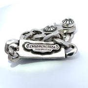 Chrome Hearts S925 Cuban Chain Cross Bracelet with Lobster Clasp