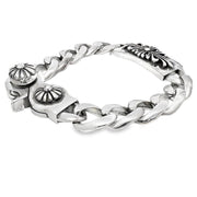 Chrome Hearts S925 Cuban Chain Cross Bracelet with Lobster Clasp