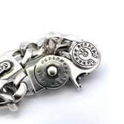 Chrome Hearts S925 Cuban Chain Cross Bracelet with Lobster Clasp