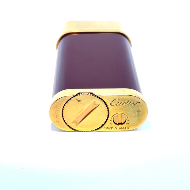 Cartier Vintage Gas Lighter Red Lacquered & Gold Plated