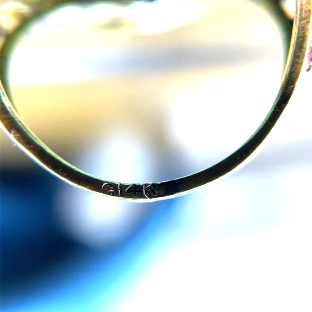 14k Yellow Gold Carved Jade Vintage Ring