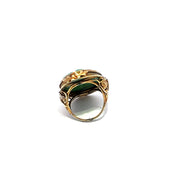 14k Yellow Gold Carved Jade Vintage Ring