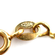 18k Yellow Gold Diamond Hands Holding Pearl Pendant Necklace