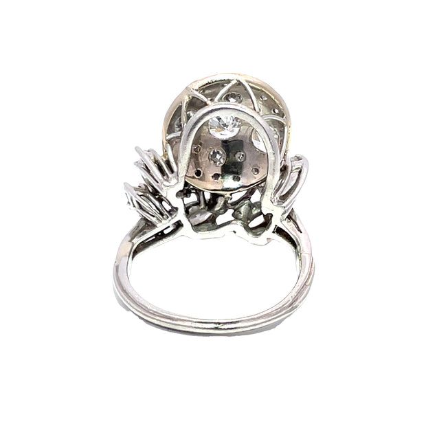 Platinum Ring with 5-6 Carats Old Cuts And Marquise Diamond