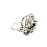 Platinum Ring with 5-6 Carats Old Cuts And Marquise Diamond