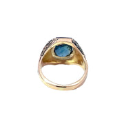 Vintage 14k Yellow Gold GIA Certified Burma No-Heat 6.01ct Cushion Sapphire Ring
