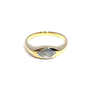 18k Yellow Gold Bezel-Set Marquise Diamond Ring