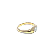 18k Yellow Gold Bezel-Set Marquise Diamond Ring