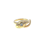 18k Yellow Gold Serpent Ring with Diamond Head