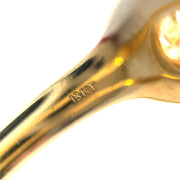 18k Yellow Gold Snake Ring with Pear Diamond In Swirl Crown Design