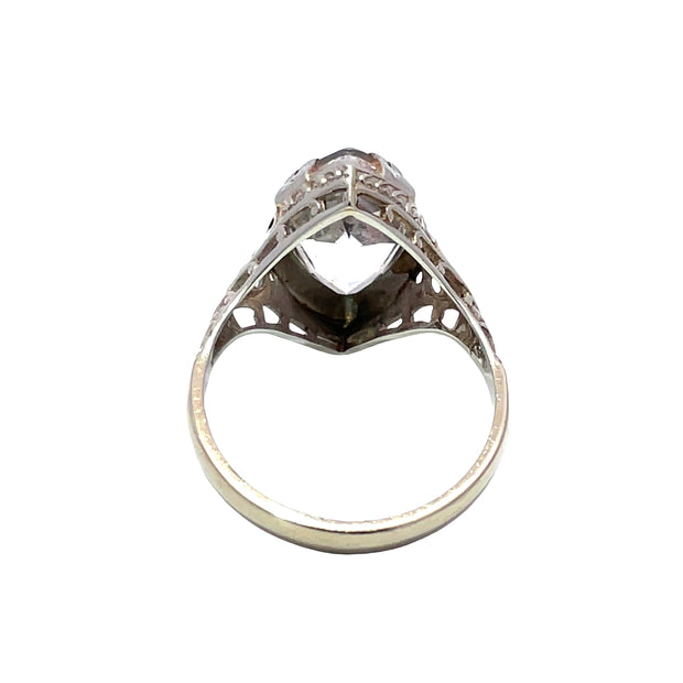 18k White Gold Marquise Cut Aquamarine Ring