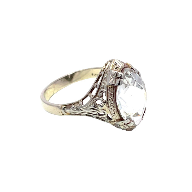 18k White Gold Marquise Cut Aquamarine Ring