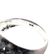 14k White Gold 2CTW Diamonds Pave Ring with Brilliant Round Center