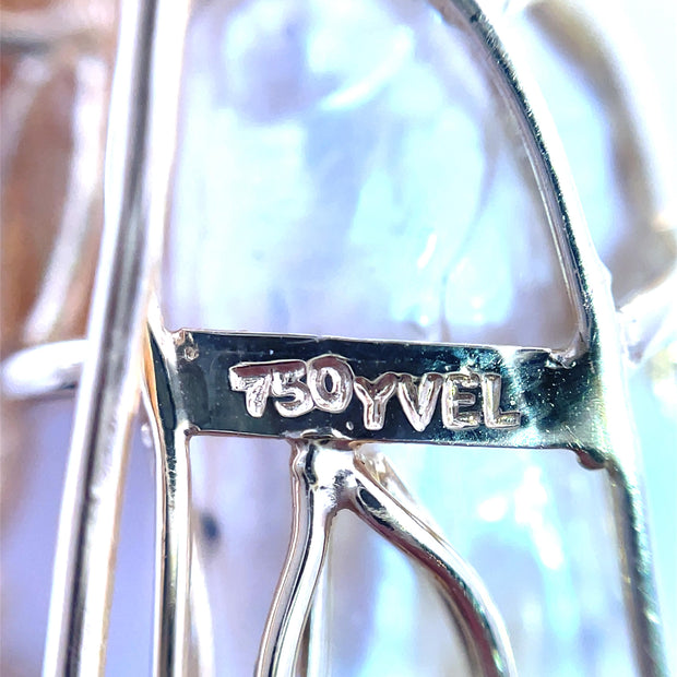 YVEL Pearl and Multi gemstone Clown Brooch in 18K Yellow Gold and White Gold