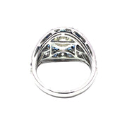 GIA Certified 1 Carat Diamond & Blue Sapphire Ring in 18k White Gold