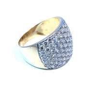 14k Yellow Gold 3.39 Carat Diamond Cluster Band Ring