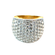 14k Yellow Gold 3.39 Carat Diamond Cluster Band Ring