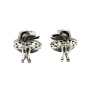 Silver Diamond & Large Pearl Earrings