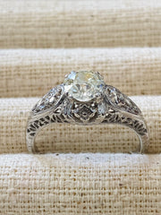 Estate Old European Cut Diamond Ring in 18K