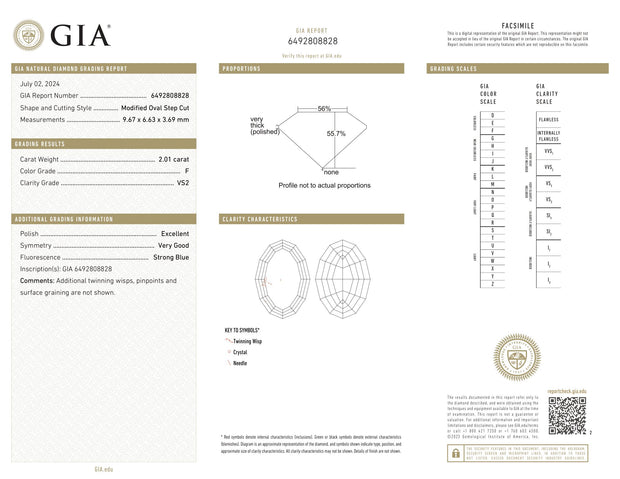 GIA Certified 2.01 Carat Oval Natural Diamond