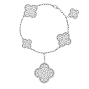 Van Cleef & Arpels 18k White Gold 5 Motifs Diamond Magic Alhambra Bracelet