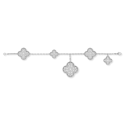 Van Cleef & Arpels 18k White Gold 5 Motifs Diamond Magic Alhambra Bracelet