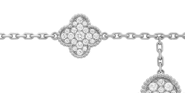 Van Cleef & Arpels 18k White Gold 5 Motifs Diamond Magic Alhambra Bracelet