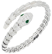 Bvlgari White Gold Serpenti Emerald and Diamond Bracelet