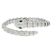 Bvlgari White Gold Serpenti Emerald and Diamond Bracelet