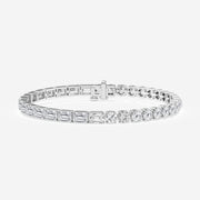 12.5 Total Carat Weight Emerald and Round Lab Grown Diamond Fashion Bracelet - 7 Inches