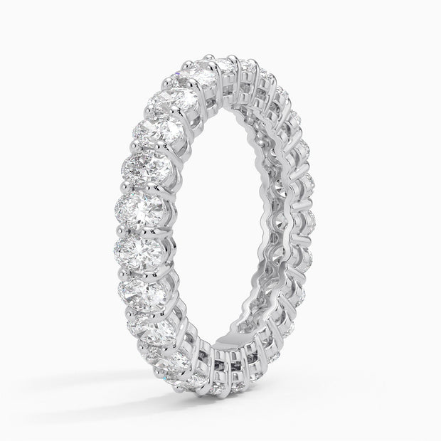 Oval Lab Diamond 2 - 8 Total Carat Weight Eternity Bands - D-F Color, VS+ Clarity
