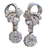 Antique 1920's GIA Certified 5.00CTW Old European Diamond Earrings