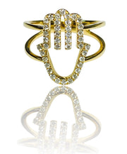 14K Hamsa Natural Diamond Ring