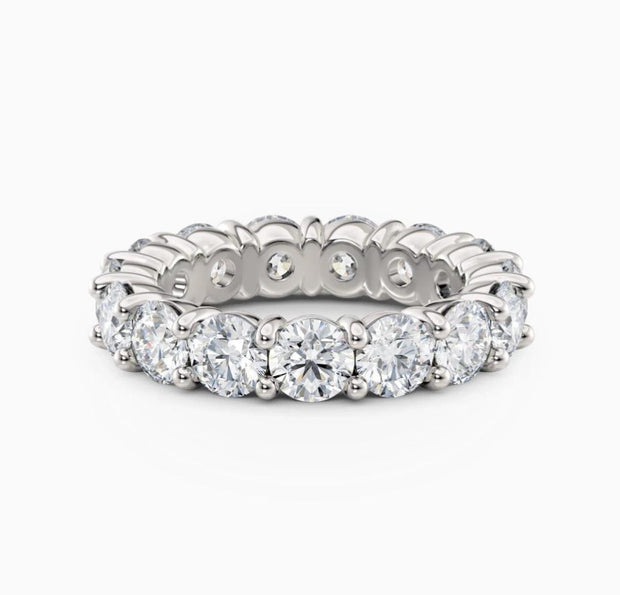 14K Solid White Gold IGI Certified Eternity band adorned in 3 ct Diamonds