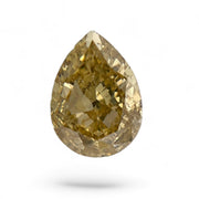 GIA Certified 1.09 Carat Pear Shape Fancy deep Brownish Yellow Natural Diamond