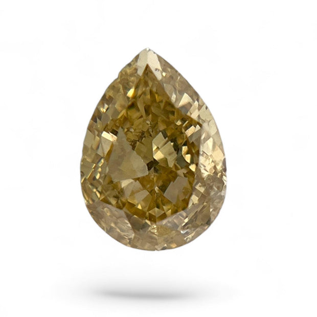 GIA Certified 1.09 Carat Pear Shape Fancy deep Brownish Yellow Natural Diamond