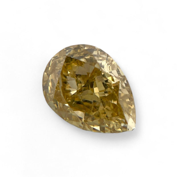 GIA Certified 1.09 Carat Pear Shape Fancy deep Brownish Yellow Natural Diamond