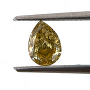 GIA Certified 1.09 Carat Pear Shape Fancy deep Brownish Yellow Natural Diamond