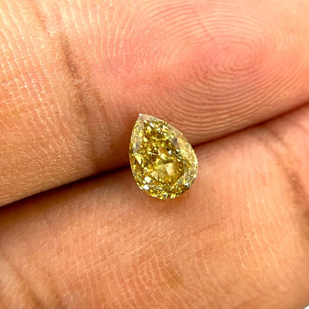 GIA Certified 1.09 Carat Pear Shape Fancy deep Brownish Yellow Natural Diamond