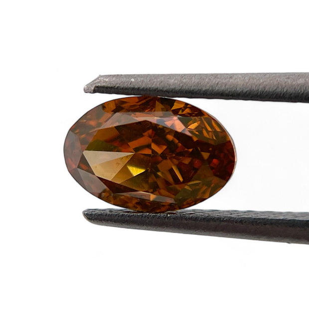 Fancy Oval GIA Certified 1.43 ct Deep Brownish Yellowish Orange Natural Diamond