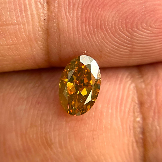 Fancy Oval GIA Certified 1.43 ct Deep Brownish Yellowish Orange Natural Diamond