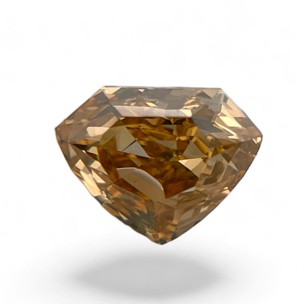 GIA Certified 1 ct Fancy Deep Brownish Yellow Shield cut Natural Diamond