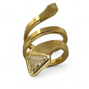 Luxurious 18K Gold Serpent Ring with GIA Certified Diamonds