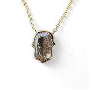 18K Yellow Gold Hamsa Diamond Pendant