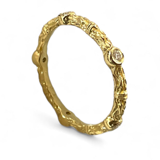 Nature-Inspired 18K Gold Diamond Ring adorned with 1 TCW Natural Diamonds