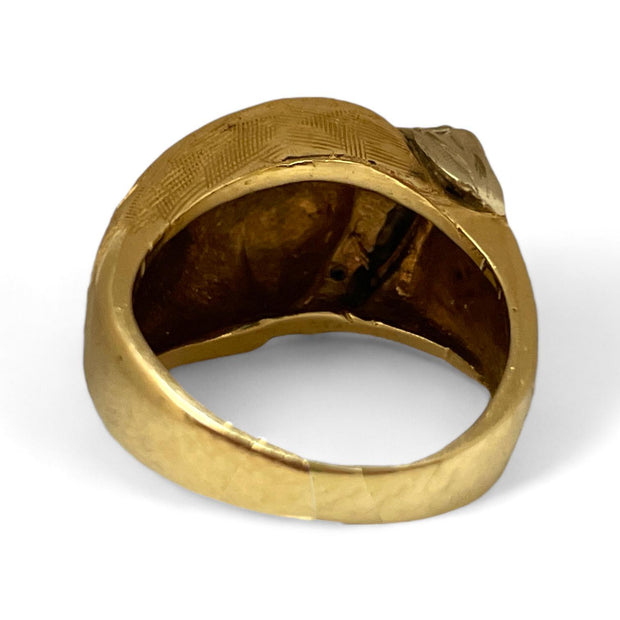 Bold Vintage Gold and Diamond Ring