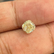 GIA Certified 1.5 ct Cushion-Cut Yellow Natural Diamond W-X, SI2